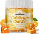 Bovine Colostrum Soft Chews Supplement mit Probiotika für Gut Health, Bloating, Immununterstützung, Haut, Haarwachstum und Schönheit - Orange Flavor (60 Servietten)
