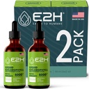 E2H Chlorophyll Flüssigkeitstropfen - Natürliche Energie Booster, Immunsystemunterstützung und interner Deodorant - Pfefferminz Flavor - (2 Flaschen)