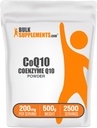 BulkSupplements.com Coenzym Q10 Powder - Coenzym Q10 200mg Supplement, Nahrungsergänzung - Glutenfrei, 200mg pro Servierung, 500g (1.1 lbs) (Pack von 1)