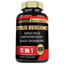 11in1 Citrus Bergamot Ergänzung 1000mg mit Olivenblatt, Hawthorn Berry, Guggul, Knoblauch und mehr - Unterstützung Immunität, Zirkulationssystem & Gesamtgesundheit - 200 Kapseln