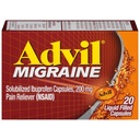 Advil Migraine Kopfschmerzen Relief, Ibuprofen Kapseln mit Ibuprofen 200mg für Migraine Relief, Übelkeit Relief und Lichtempfindlichkeit Relief - 20 flüssige gefüllte Kapseln