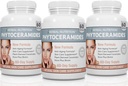 Kräuternahrung Phytoceramide aus Reis mit Biotin Vitamin A, C, D und E, Drei Flaschenpackung, 180 Kapseln 40mg
