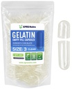 XPRS Nutra Größe 3 Leere Kapseln - 500 Graf Klare leere Gelatine Kapseln - Pillen DIY Kapsel Füllung - Pure Bovine Pille Gel Kapseln füllbar für Do-It-Yourself Vitamine und Ergänzungen