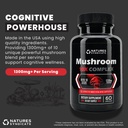 Pilz Complex Supplement - Natürliche Gehirn Nootropic für kognitive Wellness, Klarheit, Fokus, Gedächtnis & Immunsystem Unterstützung, 10 Pilz Cordyceps, Reishi, Lions Mane, Türkei Schwanz