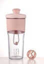Shaker Bottle für Protein mit Mischkugel - Perfekt für Workouts und Outdoor-Nutzung, 24-Ounces Whey Protein Shaker mit klarer Messung (Pink)