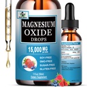 Magnesiumoxid 500mg, Flüssige Magnesium-Ergänzung für Schlaf, Nerve, Herz-Gesundheit, Muskel- & Relief Stress, Hohe Absorption Magnesiumoxid Flüssigkeitstropfen für Erwachsene & Kinder, Glutenfrei, Non GMO, Vegan
