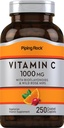 Piping Rock Vitamin C 1000mg | 250 Kapseln | Ergänzung mit Bioflavonoiden und Hagebutten für Erwachsene | Vegetarisch, Nicht-GVO, Glutenfrei