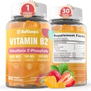 Vitamin B2 Gummies | Riboflavin 400mg mit Magnesium & CoQ10 für Migraine Relief & Kopfschmerzen Relief | Zuckerfrei, Vegan, Erdbeeren Geschmack, 60 Graf
