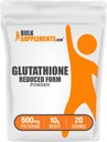 BulkSupplements.com Glutathionreduziertes Pulver - Glutathion-Ergänzung, Reduziertes Glutathionpulver - Glutathion 500mg, Glutenfrei, 500mg pro Servierung, 10g (0,35 oz) (Pack von 1)