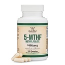 Methylfolat 1.000 mcg, 120 Kapseln (Third Party Tested Methylfolat Supplement) Methyliertes Folat ist eine aktivere Form von Folat als Folsäure (Non-GMO, Vegan Safe) von Double Wood