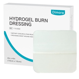 Dimora Hydrogel Burn Dressing 4" x 4" - Burn and Wound Dressing Instant Cooling Relief für Minor Burns & Wounds, Beruhigende Moist Burn Pads für 1.-2. Degree Burns, Cuts, Abrasionen(10 Count)
