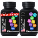 Thermogenic Multi Collagen Burn Capsules - hydrolysierte Collagen Peptide Plus Hyaluronsäure - Advanced Type I, II, III, V, X - 2-Pack, 180 Collagenic Burn Caps