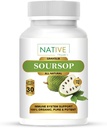 Native Organic's Soursop Graviola Capsules - Gesundes Zellwachstum & Immungesundheit - essentielle Antioxidantien & Mineralstoffe - Blatt, Obst und Samen Extrakt - 30 Vegan Capsules (500 mg)