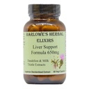 Barlowe's Kräuter Elixier Liver Support Formel | Dandelion Root & Milk Thistle Extract | 650mg Pro Capsule | 60 Vegan Capsules | Stearate-Free, Glass Bottled
