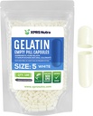 XPRS Nutra Größe 5 Leere Kapseln - 100 Count Sehr kleine leere Gelatine Kapseln - Pillen DIY Kapsel Füllung - Fillable Pille Gel Kapseln für Do-It-Yourself Vitamin Supplements (Weiß)