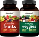 Obst- und Gemüseergänzung - 480 gesamte vegetarische Kapseln | Balance of Natural 40 Whole Fruits & Veggies Blend | Frische Superfood-Formel mit Vitaminen und Mineralien - Nicht-GVO