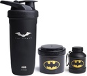 Smartshake DC Comics Bundle – Batman Edelstahlprotein Shaker 900ml mit Funnel 110ml und Speicherbehälter 200ml.