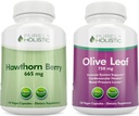 Rein ganzheitliche Hawthorn Berry 665mg + Olivenblatt Extrakt 750mg Bundle + 270 Vegan Kapseln - Made in USA