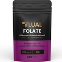 LUAL Folat Ergänzung für Frauen Schwangerschaft | Acido Folico para Mujer Embarazada Folate Nahrungsergänzungsmittel 1.333 mcg DFE (Folsäure 800 mcg) 400 Zähler