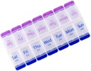Pill Organizer 7 Tage, Pille Box 2 Mal pro Tag PM Pille Fall, Wöchentliche Pille Container tragbare Reise Medizin Box für Vitamine und Ergänzungen (blau-Purple)