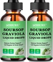 (2 Pack) Soursop Graviola Blatt Flüssigkeitstropfen | Soursop Bitters Flüssigkeit w/Sea Moss, Vitamin C & Cinnamon für Zellunterstützung & Regeneration, Immunität, Leber, Zzz & Antioxidant | Hohe Absorption Vegan