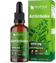 Artichoke Blatt Extrakt Flüssigkeit Tropfen 2000mg (Cynara scolymus L.) Kräuterergänzung absorbiert besser als Kapseln, 1 Monat Versorgung, 84 Servierungen, Alkoholfreie Tinktur - 2 Oz, Packung von 1