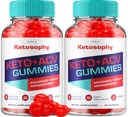 (2 Pack) KetoSophy Keto ACV Gummies - Advanced Weight Loss KetoSophy Keto Plus Gummies Apfelessig KetoSophy ACV Gummies Gewichtsverlust Nahrungsergänzung Bewertungen Männer Frauen (120 Gummi)