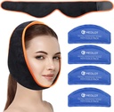 Face Ice Pack Wrap für TMJ, Weisheit Zähne, mit 4 wiederverwendbaren heißen kalten Therapie Gel Packs, Schmerzlinderung für Kinn, Kopf, Jaw, Mund- und Gesichtschirurgie, Zahnimplantate