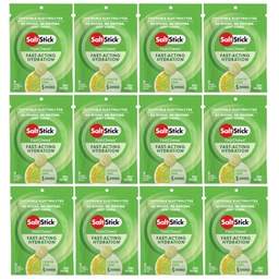 SaltStick Elektrolyt FastChews Kautabletten, Lemon Lime, 120 Graf, 12 Pakete von je 10 Tabletten