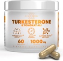 Peak Revival-X Turkesterone Tongkat Ali Supplement (500mg Ajuga Turkestanica + 250mg Tongkat Ali) 60 Kapseln-Turkesterone Supplement 1000mg - Muskelkraft und Erholung Unterstützung - Made in USA