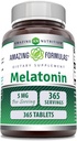Erstaunliche Formeln Melatonin 5 Mg Tabletten Supplement | Non-GMO | Gluten Free | Made in USA (365)