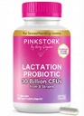 Pink Stork Lactation Probiotic - 30 Billion CFUs Multi Strain Postnatal Probiotics for Breastfeeding Women - Unterstützung Brustmilch & Gut Gesundheit, Postpartum Essentials, 30 Kapseln