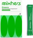 MIXHERS Hergreens - Greens & Veggie Powder - Hergestellt aus ganzer Nahrung - mit Verdauungsenzymen & Kale - Ernährung für Damen - Unterstützung Herz & Liver - 15 Getränkepackungen - Apples & Granatapfel