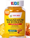 Magnesium Glycinate Gummies 100mg für Kinder und Erwachsene- Bedtime-Formel, Tiefkalte Schlafergänzung - Glicinato de Magnesio