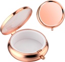 Sibba Tragbare Medizin Pille Fall, Reisen Multi-Functional Feuchtigkeit Proof Pille Box für Geldbörse & Tasche, Süße Metall Medizin Pille Organizer Box für Vitamine, Fischöl & Nahrungsergänzungsmittel (Rose Gold)