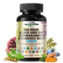 Sea Moss Capsules:Wildcrafted Organic Irish Seamoss & Bladderwack - Reich an Mineralien, unterstützt Schilddrüsengesundheit, Verdauung, Haut und Immunsystem - Vegan, Non-GMO