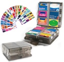 Große Pillen-Organisator mit Medizin-Labels, Pillenspender 12-Kommentar Reise-Arzneimittel, 7-Day Pillen-Box für Vitamine und Ergänzungen (grau, 161 Labels)