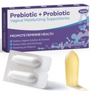 Vaginale probiotische Suppositorien, Prebiotische mit Hyaluronsäure, Teebaum und Vitamin C&E, pH-Balance-Unterstützung Formel Kämpfe Trockenheit, Odor und Discomfort, Wiederherstellung Feminine Gesundheit(12 Zähler)