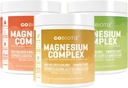 GoBiotix Magnesium Complex Powder Trio - 420mg, 60 Servierungen - Honig Citrus, Lemon Lime, Peach Tea