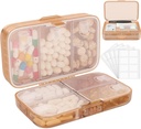 FYY Weekly Pill Organizer mit Labels,8 Compartments Travel Daily Pill Case Luftdichte Feuchtigkeitsdichte große Pille Box, um Vitamine, Fischöl, Nahrungsergänzungen, Cotton Swab und Bandagen-Brown zu halten