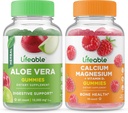 Lebensfähige Aloe Vera + Calcium Magnesium, Gummie Bundle - Große Verkostung, Vitamin-Ergänzung, Glutenfrei, GMO frei, Kaubar