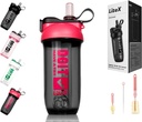 Litex Shaker Bottles für Protein Shakes, 26oz Blender Shaker Bottle für Pre-Workout,Shaker Cups mit Straw, BPA-freie Tritan Mixer Flaschen für Proteinpulver, mit Cup Brush und Anleitung (Rose rot)