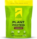 Ascent Plant Based Protein Powder - Non Dairy Vegan Protein, Zero Artificial Ingredients, Soy & Gluten Free, No Added Sugar, 4g BCAA, 2g Leucine - Schokolade, 18 Portionen