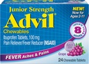 Advil Junior Chewable Ibuprofen Tabletten, Trauben 100mg, 24 Tabletten jeder (Pack von 6)