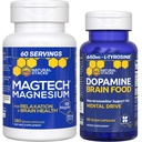 NATURAL STACKS Dopamine Brain Food + Magtech Magnesium Supplement Bundle - Unterstützt Fokus, Entspannung & Gedächtnis* - 240 Gesamtkapseln