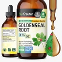 BIO KRAUTER Goldenseal Tincture - Vegan Lung Cleanse & Detox - Golden Seal Herb Supplement - Alkohol & Zucker Kostenlose Tropfen - 4 Fl.Oz.