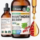 BIO KRAUTER Hawthorn Berry Extract Tinktur - Natürliche Hawthorne Berry Supplement - 100% reine Formel - Vegan Sugar & Alkohol Free - 4 Fl. Oz. - 56 Tage Angebot