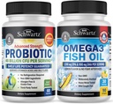 Triple Strength Omega 3 Fish Oil Softgels (1 Monat Versorgung) Plus 40 Billion CFU Tägliche Probiotische Ergänzung (1 Monat Versorgung)