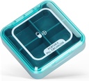 Naturetouch Pill Organizer, 4 Mal pro Tag Tragbare Pille Box, Tägliche Pille Fall für Frauen und Männer halten Vitamin, Medizin, Beilagen, Blau