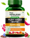 Pflanzenbasiertes Biotin 10000mcg für Haarwachstum mit DHT Blocker, Keratin & Omega 3 Supplement Vitals für Männer und Frauen - Ayurvedische Nährstoffe für Haarausfall, Haut und Nägel Gesundheit - 60 Kapseln